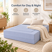 Canapé-lit pliant compact, housse lavable amovible, mousse compressible, canapé lounge 2 places pour chambre d'amis & maison