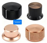 CNC Machined Audio Volume Control Switch Buttons & Rotary Knob-Aluminum/Brass Materials Wire EDM & Drilling Services