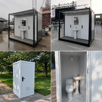 Wise Choice Cabine Sanitaire Modulaire Triple, Toilettes Portables pour Hommes et Femmes, Salle de Bain Publique Préfabriquée, Entrée Accessible