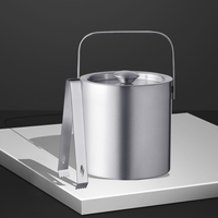 Seau à glace en acier inoxydable à double paroi de 10 L, personnalisé par Creation Factory, durable et écoresponsable, avec couvercle noir, design minimaliste pour