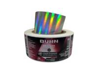 Étiquette alimentaire personnalisée autocollante en PET argenté, résistante à l'huile, thermosensible et anti-décoloration, motif Sativa Strawberry Cough, prix usine