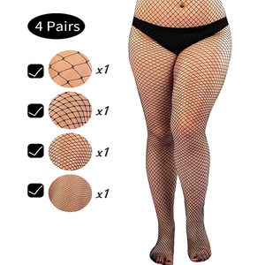Plus Size Dames High-elastic Zwarte Dunne Mesh Mode Populaire Match Sexy Panty's Vrouwen Kousen - Product Image 2