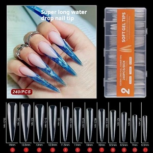 Nouvelles Ongles Press-on Super Longs Effet Goutte d'Eau Style Ballerine – Vente en Gros Direct Usine avec Faux Ongles - Product Image 6