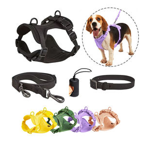 Fabricante al por mayor personalizado Logotipo de lujo de PVC de neopreno mascota perro <span class=keywords><strong>collar</strong></span> arnés Correa conjunto con bolsa de caca - Product Image 1