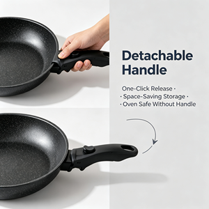 Juego de 5 Utensilios de Cocina Antiadherentes Sin PFOA, <span class=keywords><strong>con</strong></span> Mango Desmontable, Compatible <span class=keywords><strong>con</strong></span> Estufas de Inducción y Gas, Ollas y Sartenes <span class=keywords><strong>que</strong></span> Ahorran Espacio - Product Image 3