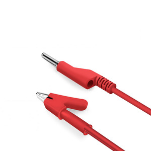 100cm timsah klip muz fiş testi kurşun 4 mm yığını mümkün muz fiş tel yumuşak kauçuk testi uzatma kablosu laboratuvar için - Product Image 5