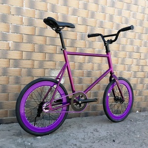 Bicyclette à pignon fixe de 20 pouces à vitesse unique <span class=keywords><strong>BMX</strong></span> avec cadre en acier à haute teneur en carbone Mini vélo - Product Image 2