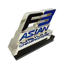 Chinese Fabriek Professionele Custom Metalen Trofee Componenten Galvaniseren Zilver En Blauw F3 Kampioenschap Trofee