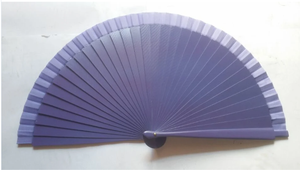 Abanico Plegable de Bambú con Diseño Artesanal Español, Color Azul Sólido, Personalizado para Regalo Empresarial - Product Image 2