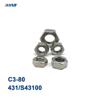 Ensemble de boulons et d'écrous à tête hexagonale HINA 431/S43100 C3-80 DIN 934 pour applications pétrolières et automobiles