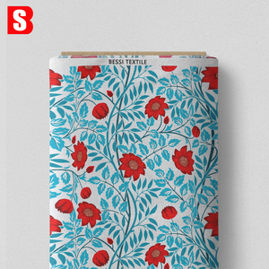Tissu en coton imprimé numérique personnalisé Bessi, 100% coton avec des motifs floraux <span class=keywords><strong>William</strong></span> <span class=keywords><strong>Morris</strong></span> imprimés pour les robes de femmes - Product Image 3