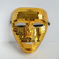 Masques tendance 2025, masque de fête boule disco, or, argent, noir, miroir, masque de danse, masque de mascarade pour Halloween, masque intégral