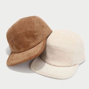 Arrival 5 Panels Fashion <b>Men</b> Vintage Corduroy Baseball <b>Cap</b> <b>Flat</b> Bill Hip Hop Sports Hat - Product Image 3