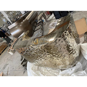 V219 Décoration d'hôtel haut de gamme SUS 304 Miroir brillant Comptoir de service en acier inoxydable Barre de comptoir en acier inoxydable - Product Image 3