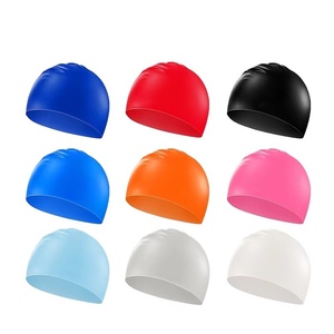Hot bán Silicone không thấm nước màu duy nhất dành cho người lớn bơi Cap cho bơi thể thao biểu tượng tùy chỉnh màu sắc tinh khiết bơi cap - Product Image 1