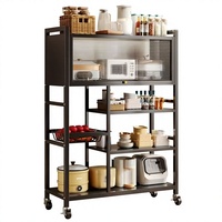 Étagère de rangement de cuisine moderne rétractable à un seul niveau, type sur pied, en acier au carbone, pour comptoir, armoire, casseroles, épices et vaisselle
