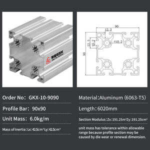 Fabbrica DELLA CINA 9090 di materiale della struttura di alluminio industriale 90x90 t slot di estrusione profilo in alluminio - Product Image 4