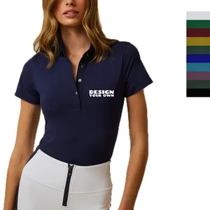 golf polo shirt for women high quality Wholesale Custom Private Label and logo half zip up Casual polo shirt for sport