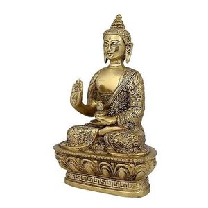 Estatua de Buda de Latón Antiguo, Escultura Tibetana India Hecha a Mano, Elegante Buda Meditando, Ideal para Decoración del Hogar y Ambiente Espiritual - Product Image 5