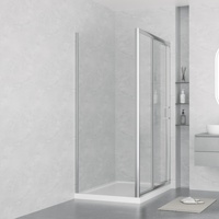 Cabine de douche moderne Dman PANEL en aluminium, double porte coulissante en forme de L, verre trempé, écran de douche d'angle, garantie de 3 ans