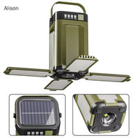 Lanterne de camping solaire LED 3-en-1 étanche IP44, lampe torche rechargeable 2000mAh USB Type-C 5000K lumière du jour, portable pour jardin