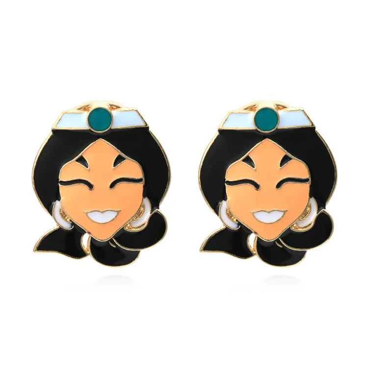 Cartoon Anime Charakter kleine Prinzessin Ohrringe Farbe Emaille niedlichen Mädchen Ohrringe