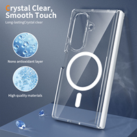 Coque de téléphone transparente avec protection latérale pour Samsung Galaxy Z Fold 7 8, anti-jaunissement, magnétique, transparente, résistante aux chocs, Fundas