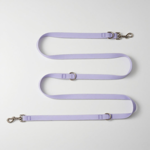 Correa de perro de doble cabeza de PVC impermeable púrpura de moda de lujo con revestimiento de PVC suave duradero accesorio para mascotas OEM ODM al por mayor - Product Image 1