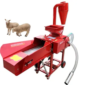 Máquina de corte de palha multifuncional para alimentação pequena de forragem seca e úmida, fornecida com 1 conjunto de embalagem em caixa de madeira