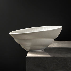 Nouveau restaurant mexicain Unique créativité céramique plat principal porcelaine Super large blanc profond saladier noir grand grand bol - Product Image 2