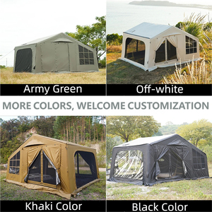 Tente gonflable double couche de 12 m², 23 kg, résistante aux UV, imperméable, en tissu Oxford, pour 8 personnes, quatre saisons, portable, pour le camping en plein air - Product Image 2