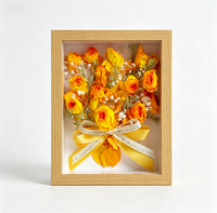 Cadre photo double verre premium avec rose éternelle pour décoration de mariage et souvenir