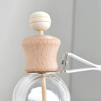 Diffuseur de parfum pour voiture en verre, bouteille d'arôme, désodorisant d'air, bouchon en bois, logo personnalisé, vente en gros