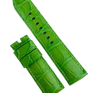 Bracelet de montre espagnol fait à la main, multicolore, vintage, de tailles multiples, avec logo personnalisé, bracelet en cuir d'alligator cousu à la main - Product Image 2