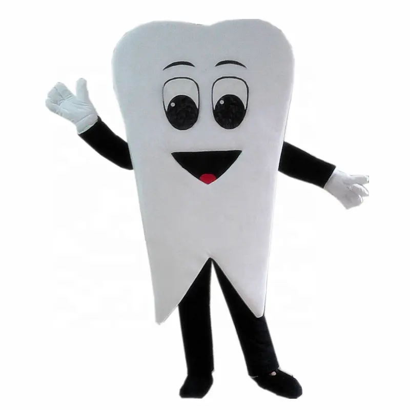 Poids léger doux en peluche mousse mascotte de dent costume fit tous les unisexe pour promotion adulte mascotte de dent costume