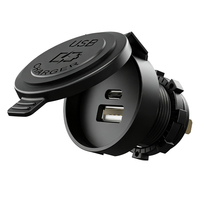 Prise de courant 12/24 V 15,5 W avec double port USB (USB-C et USB-A) 5V 3,1A pour chargeur de voiture, idéale pour sièges de bus et véhicules automobiles