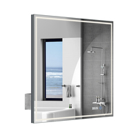Armoire de rangement de salle de bain au design moderne et épuré, armoire miroir de salle de bain électrique avec éclairage intégré