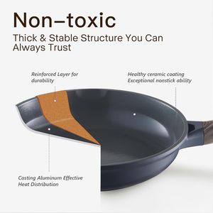 Juego de Utensilios de Cocina Modernos de Aluminio Fundido Negro No Tóxico, Sartén Antiadherente con Tapa de Vidrio para Cocinar - Product Image 4