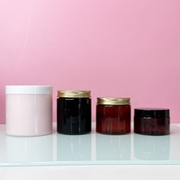 Pot en plastique PET transparent à large ouverture de 500 ml et 1000 ml avec bouchon à vis, contenants de stockage alimentaire pour sérum de soin de la peau et poudre libre