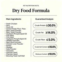 Nourriture sèche pour chatons, 30% de protéines, soutien immunitaire, vitamines, minéraux, bêta-glucane, antioxydant, zinc, sélénium, vente en gros OEM