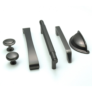 OEM Gun metal Finished Möbel griffe Knöpfe für Schränke Kommoden Schublade Küchen tür Zug griff Schlafzimmer Wohnzimmer im Freien - Product Image 1