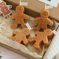 Bougies parfumées artisanales personnalisées en forme de bonhomme en pain d'épices pour Noël, Pâques, Diwali, Thanksgiving, idéales pour les bars