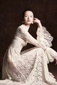 Wholesale Stand Collar <strong>Romantic</strong> Elegant Lace Flared Long Sleeve Formal Gown Evening <strong>Dress</strong> Long <strong>Dresses</strong> for Women - Product Image 4