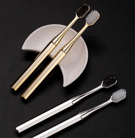 Brosse à dents métallique haut de gamme-Plastique électrolytique écologique, Essentiels de salle de bain de luxe, Emballage hôtel/boîte-cadeau