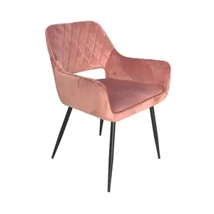 Дизайнерский Северный обеденный стул современный элегантный подлокотник Роскошный Розовый бархатный стул столовая