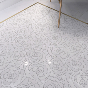 Gạch Khảm Đá Cẩm Thạch Màu Trắng Gạch Ốp Tường Phòng Tắm Nghệ Thuật Gạch Ốp Hoa Sàn Phòng Khách - Product Image 1