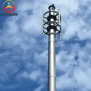 15m 20m 25m 30m Single Tube Round Steel Mast Pole Mobile Cell Tower with Inner Climbing Ladder