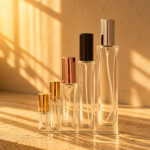 Eco-Friendly Reusable Clear Glass Perfume Mist Sprayer Bottle with Shiny Gold Silver <b>Spray</b> <b>Pump</b> for Fragrance Brand - Product Image 1