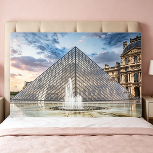 <span class=keywords><strong>Art</strong></span> mural métallique moderne et emblématique de la vue nocturne de Paris avec la Pyramide du <span class=keywords><strong>Louvre</strong></span> pour un salon élégant - Product Image 4