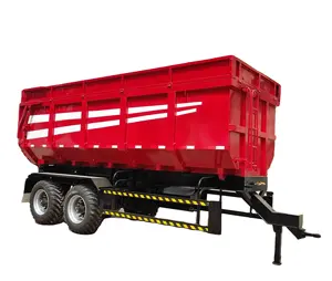 Mejor precio 2/3 ejes 10/15/20 toneladas Full Hydraulic Farm Drawbar Mini Dump Tractor Trailer